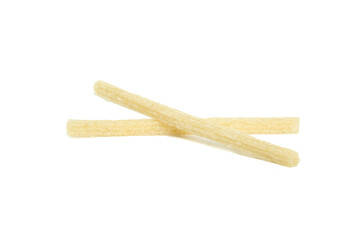 Dried Meat Sticks Chorizo Sausage on White Background Food Photography