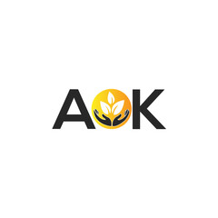 AOK letter logo design on WHITE background. AOK creative initials letter logo concept. AOK letter design.