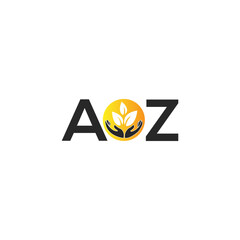 AOZ letter logo design on BLACK background. AOZ creative initials letter logo concept. AOZ letter design