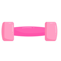 Pink Dumbbell Vector Flat Illustration