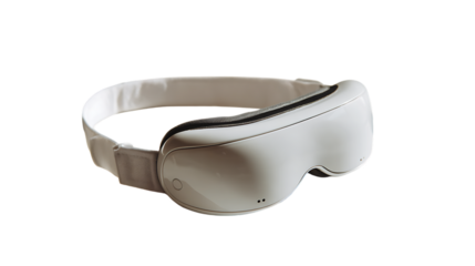 White eye massager with strap isolated on transparent background