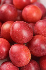 Fresh Red Plums with Water Droplets - Jumbo Organic Stone Fruits Display