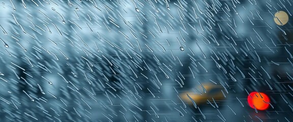 Abstract grey and white blurred streaks simulating heavy rainfall on glass,  wet,  element