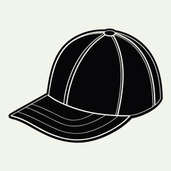 Black Colour hat Vector Illustration, Solid White Background (2).eps