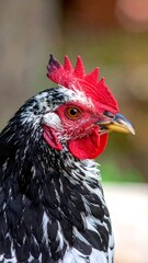 Close-up of a chicken's head