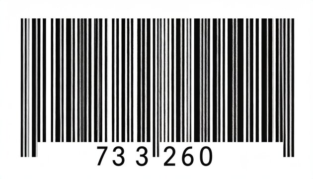 A stark barcode image displays a series of black vertical lines against a white background with clear numeric digits at the bottom edge