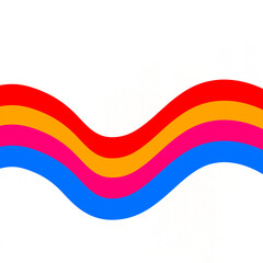 Flowing waves of vibrant color a playful abstract evoking summer joy with bold lines and a stark