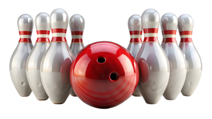 bowling ball and pins