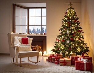 Fototapeta premium Cozy Christmas living room scene (2)