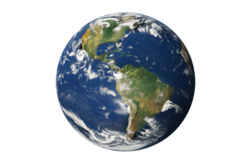 earth globe on white background