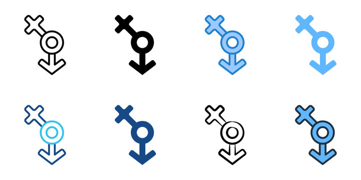 Gender icon set multiple style collection 
