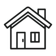Simple outline icon of a house with chimney