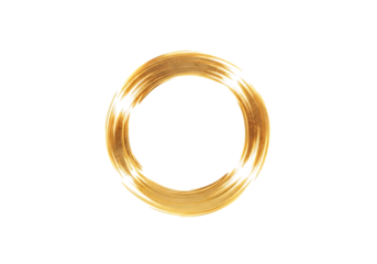 Illustration of a golden ring with a textured surface, isolated on transparent background on transparent background