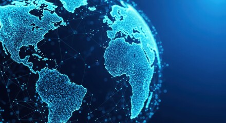 Digital globe with glowing connections and data points