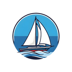 Sailing Yacht Illustration Blue Water Sailing Vessel Ocean Adventure Nautical Design.