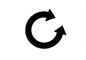 Black circular arrows indicating refresh or rotation isolated on white background