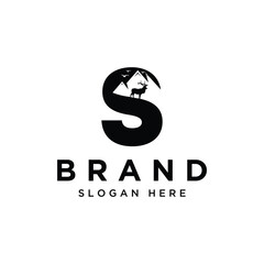 sample minimal and modern s logo letter mark for wildlife safari travel agency, travel adventure agency, travel tours,  business and company.