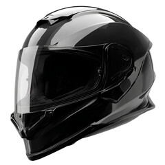 Fototapeta premium Full-face motorbike helmet visor down, transparent transparent background