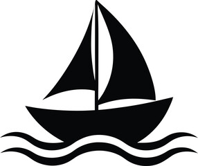 Icon of sail boat vector illustration on transparent background.
