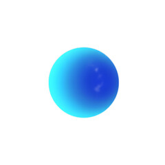 Vibrant blue sphere with subtle internal reflections on a clean white background.