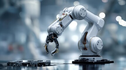 Advanced robotic arm working in a modern industrial setting