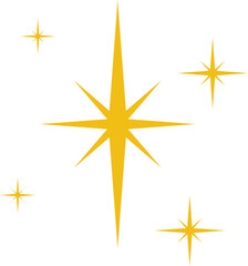 Set of Gold Sparkle Stars