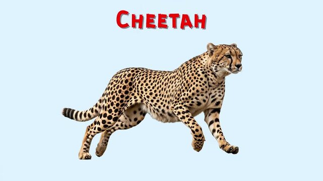 Educational animated "Guess the Animal" video featuring a cheetah