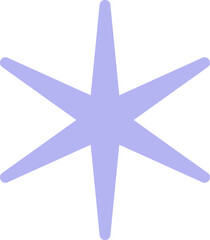 A light purple sixpointed starburst