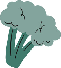 A green broccoli with black lines