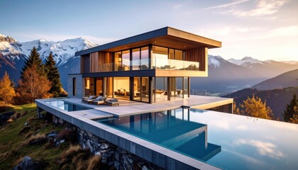 Luxury Modern Home with Infinity Pool with Mountain View.