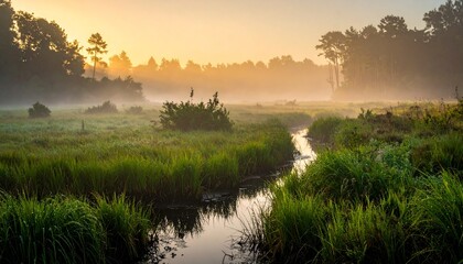 Misty morning landscape