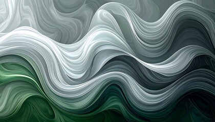 Obraz premium Abstract swirling waves of gray and green