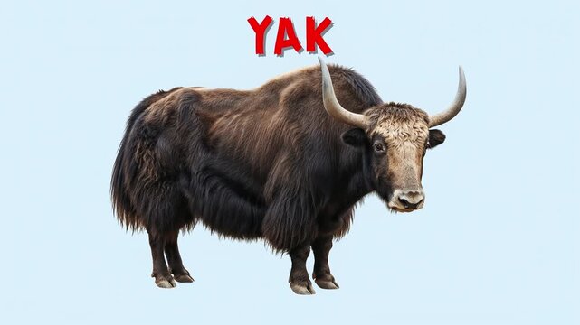Educational animated "Guess the Animal" video featuring a yak