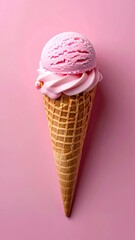 Pink ice cream cone