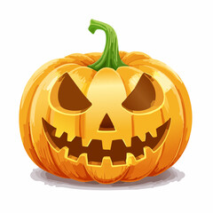 Glowing Jack-o'-Lantern A Spooky Halloween Pumpkin Illustration