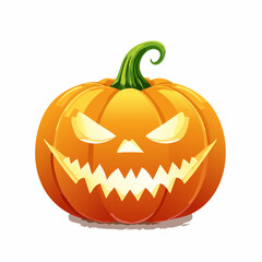 Spooky Jack-o'-Lantern A Festive Halloween Pumpkin with Glowing Eyes and a Grinning Mouth