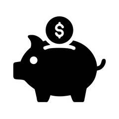 Piggy Bank Silhouette Icon