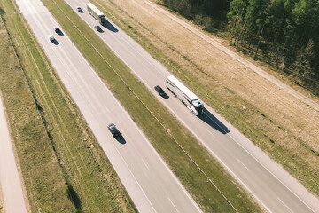 Wide open freeway in natural scenery