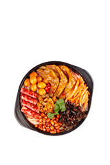 Liuzhou Snail Noodle Soup with Duck Feet and Tendon - Guangxi China Traditional Spicy Casserole Bowl