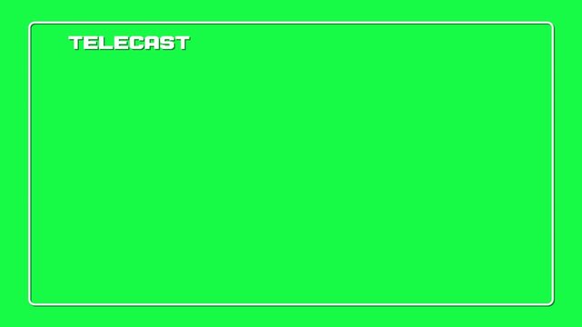 Telecast green screen overlay, chroma key broadcast template, live streaming frame design for digital video content creation