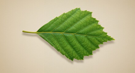 Single green leaf