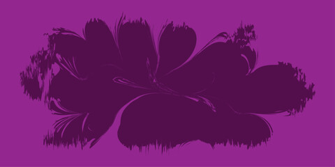 Grunge purple floral vector illustration of a butterfly and a flower design with a leaf silhouette