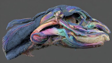 Colorful Microstructure of Animal Tissue with Detailed Fiber Patterns