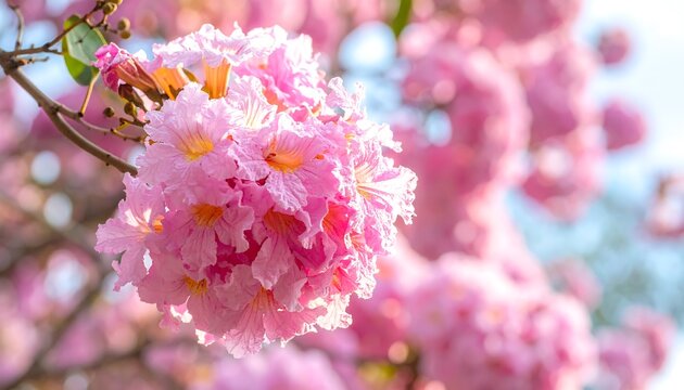 Close-up of a cluster of delicate pink flowers