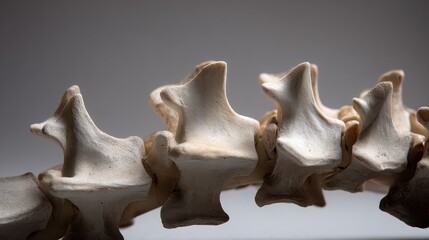 Detailed Close-Up of Human Vertebrae Model in Neutral Lighting