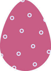 A pink Easter egg with light blue circles