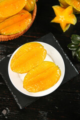 Fresh Yellow Star Fruit from Zhangzhou Fujian China Tropical Exotic Fruit Display