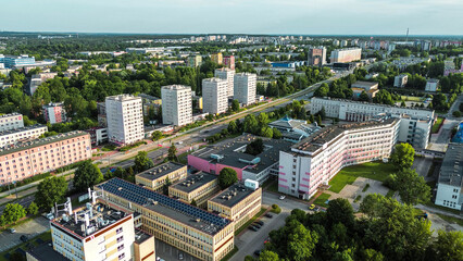 Eastern European housing complex aerial view © AlexGo