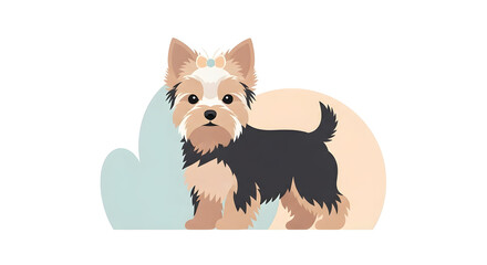 Obraz premium Standing Dog with Bow Simple Pet Illustration