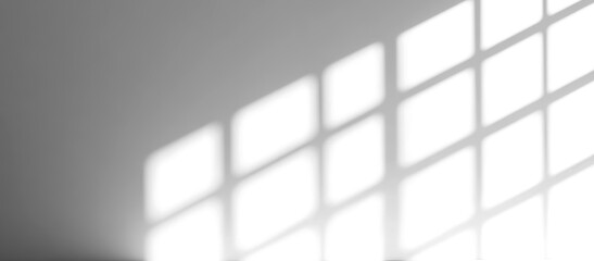 Rectangular window shadow with sunlight pattern, isolated on transparent cutout background